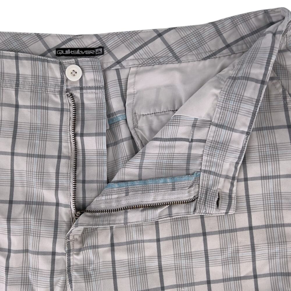 Quicksilver Estilo Plaid Shorts Chino Relaxed Grey Plaid Size 40 - Picture 5 of 15